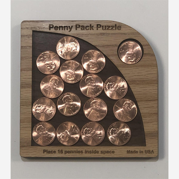 wood laser cut penny puzzle