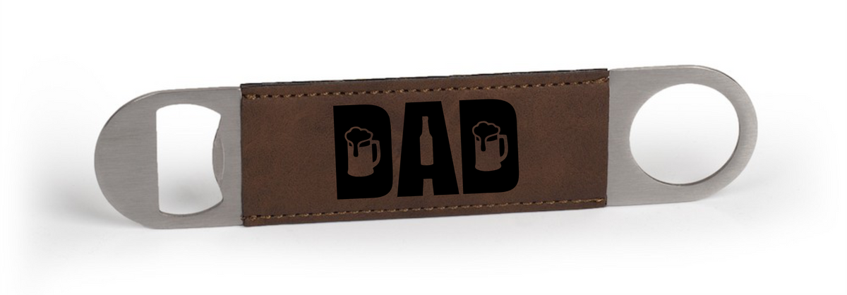Leatherette Bottle Opener - Custom Engraved 1.5"x7"