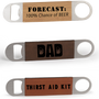 Leatherette Bottle Opener - Custom Engraved 1.5"x7"