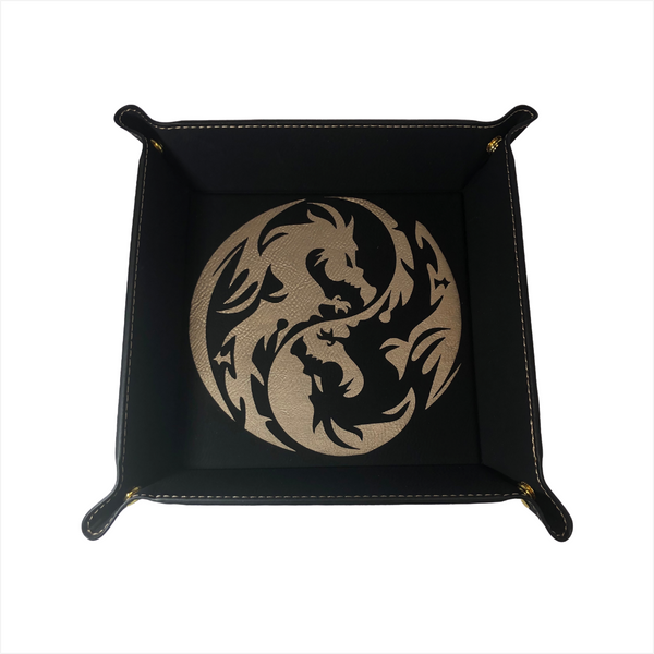 Black Leatherette Snap Dice Tray