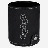 Black Leatherette Dice Cup with Storage