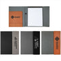 Chocolate 9 1/2" x 12" Laserable Leatherette with Canvas Portfolio with Notepad