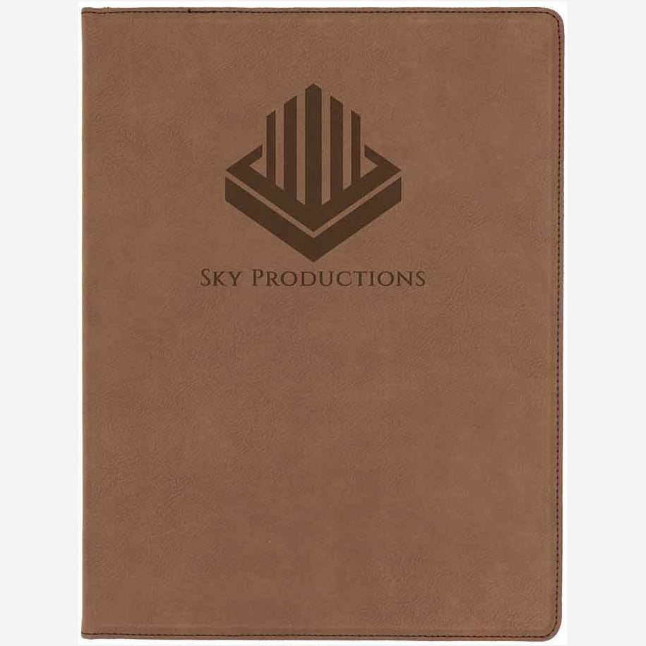 Sienna 9 1/2" x 12" Laserable Leatherette Portfolio with Notepad