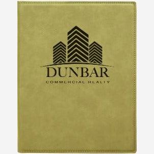 7" x 9" Laserable Blonde Leatherette Small Portfolio with Notepad with black engraving