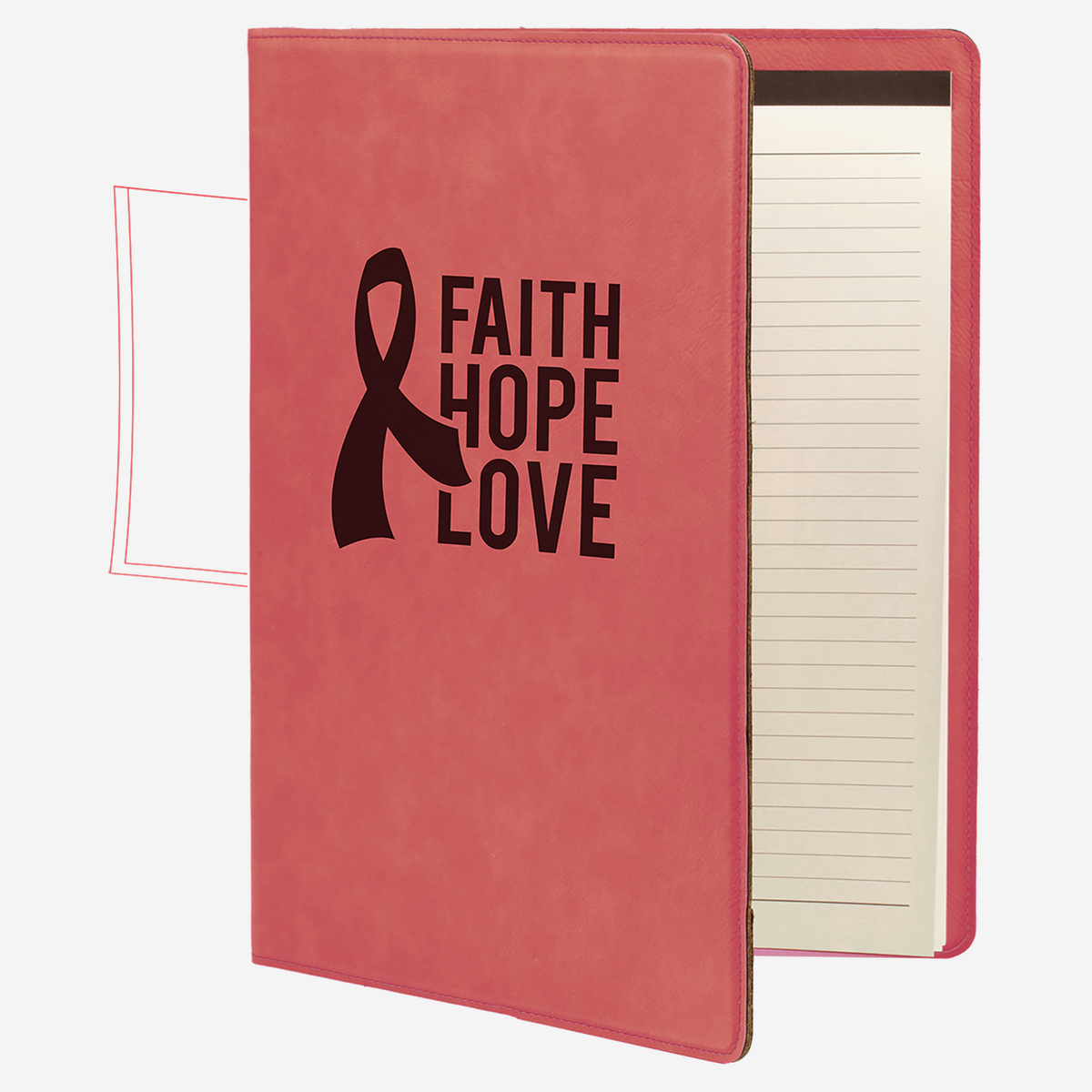Maroon 9 1/2" x 12" Laserable Leatherette Portfolio with Notepad