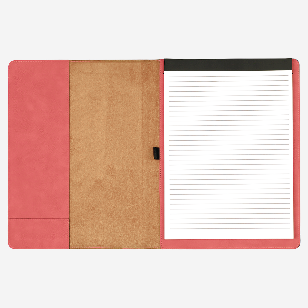 Salmon 9 1/2" x 12" Laserable Leatherette Portfolio with Notepad