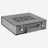 Light Slate Gray Laserable Leatherette 100 Chip Poker Set