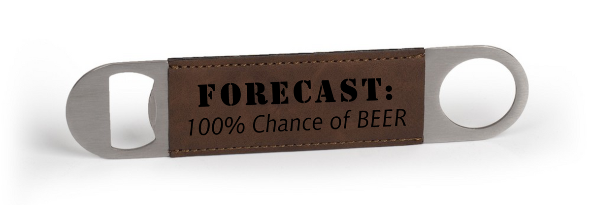 Leatherette Bottle Opener - Custom Engraved 1.5"x7"