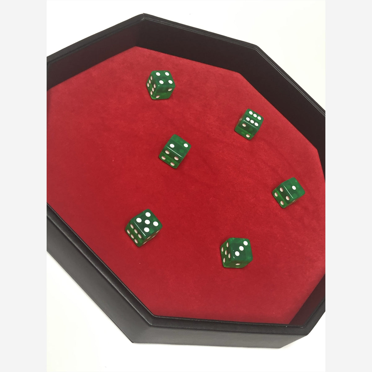 Brown Red Velvet Octagonal Dice Tray