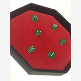 Brown Red Velvet Octagonal Dice Tray