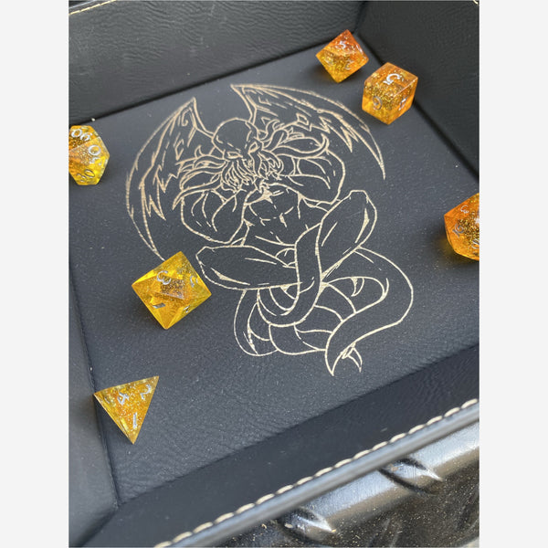 Dim Gray Leatherette Snap Dice Tray