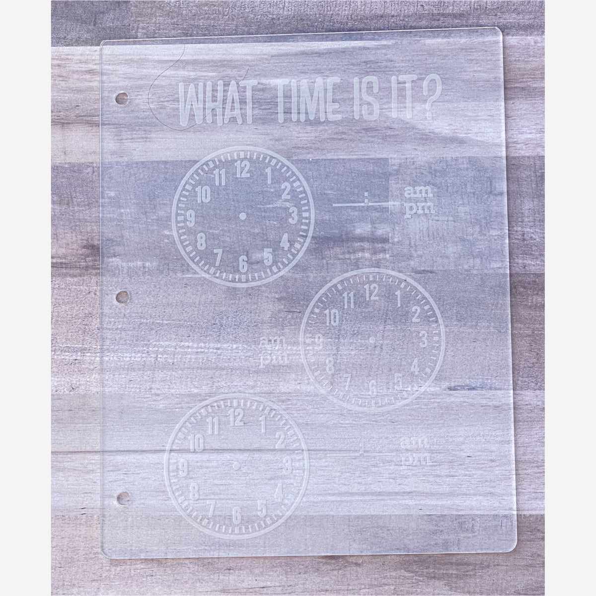 Light Steel Blue Telling Time Tracing Board