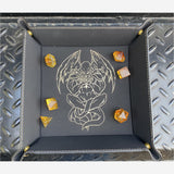 Dim Gray Leatherette Snap Dice Tray
