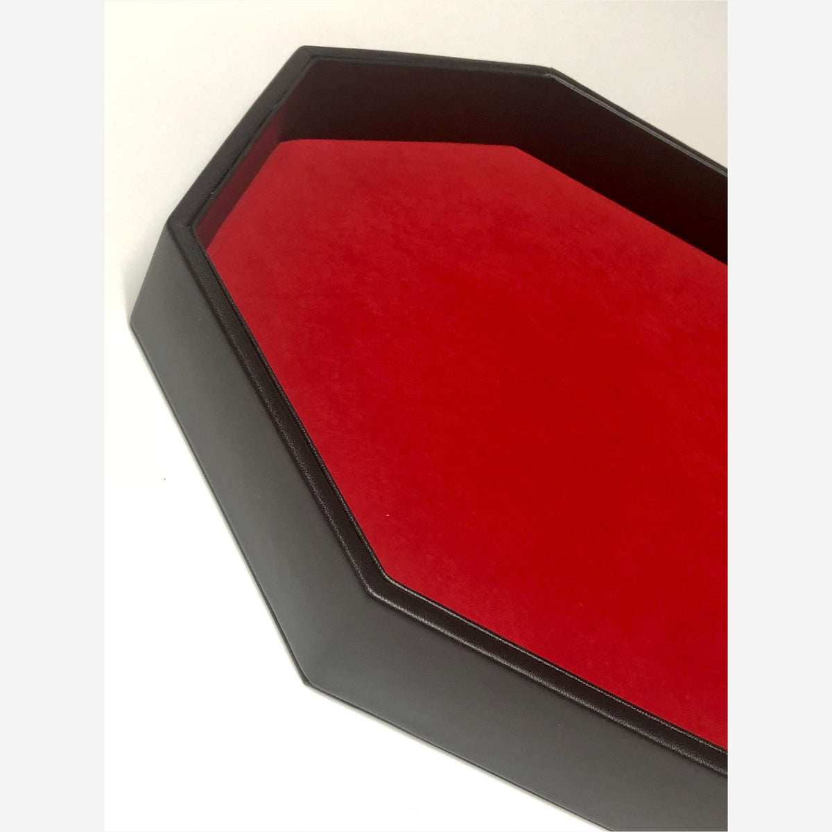 Dark Red Red Velvet Octagonal Dice Tray