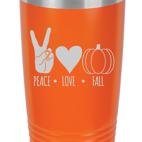 20 oz. Orange Peace Love Fall Polar Camel Tumbler