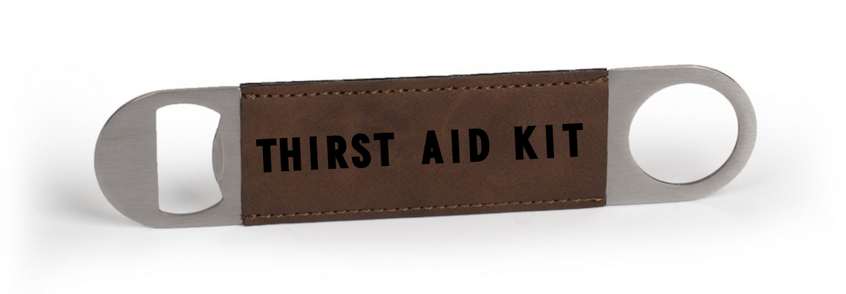 Leatherette Bottle Opener - Custom Engraved 1.5"x7"