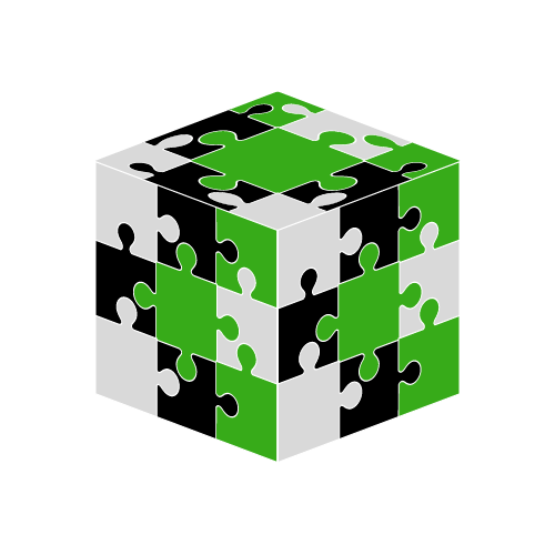 Puzzle Cube black green gray