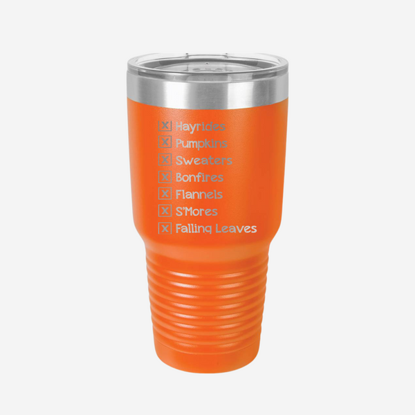 30 oz. Orange Tumbler - Personalized