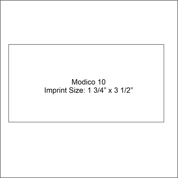 modico 10 stamp imprint size