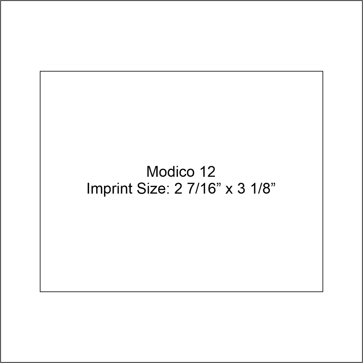 modico 12 stamp imprint size