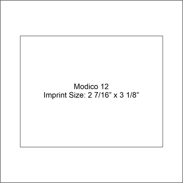 modico 12 stamp imprint size