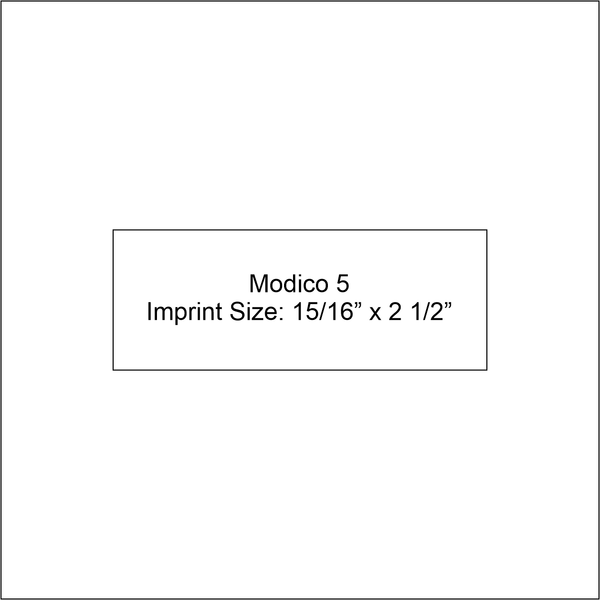 modico 5 stamp imprint size