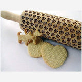 Dark Khaki Engraved Paw Print Rolling Pin