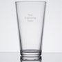 glass barware pint glass with "you're engraving here" text