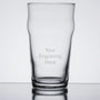 English pub drinking glass with "your engraving here" text