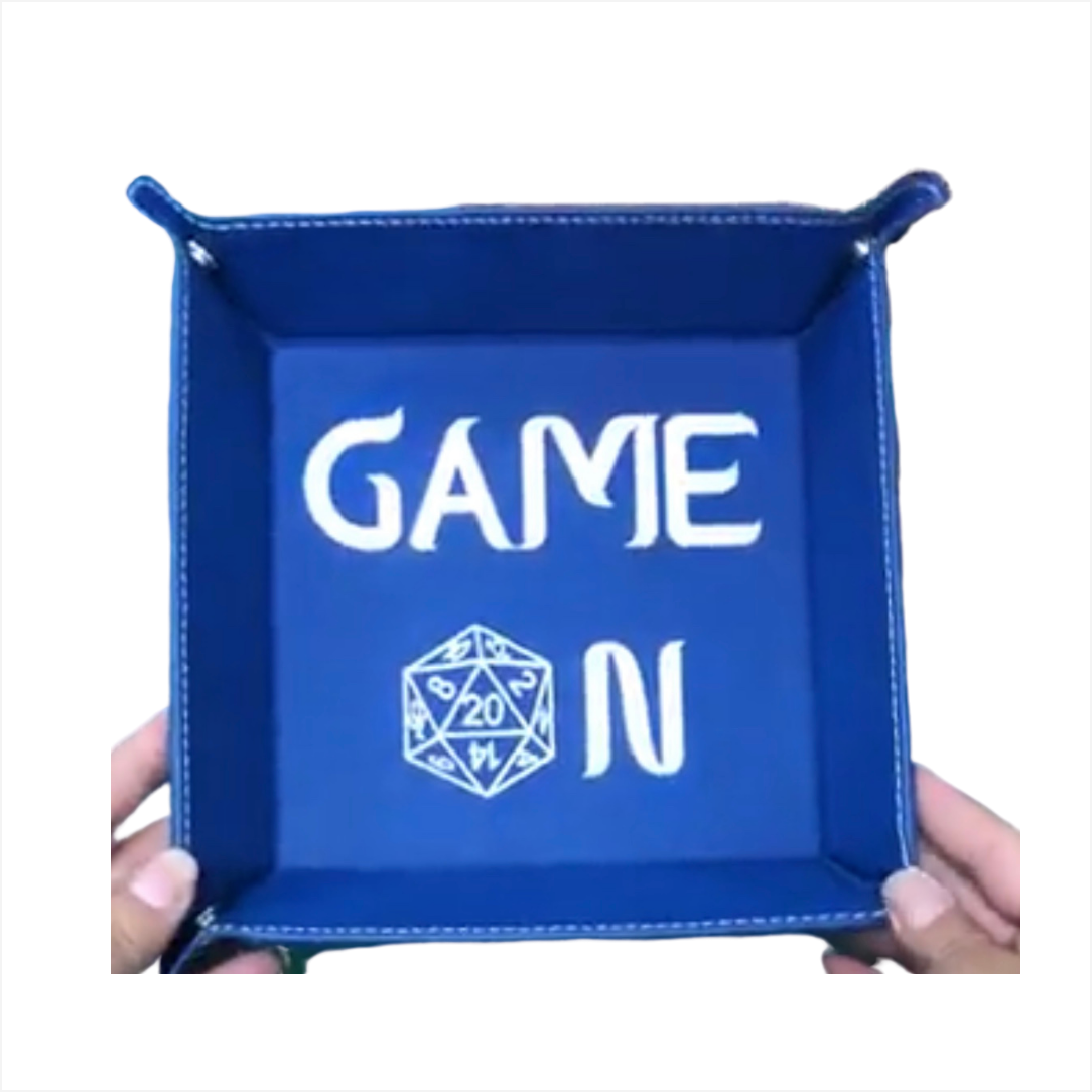 Steel Blue Leatherette Snap Dice Tray