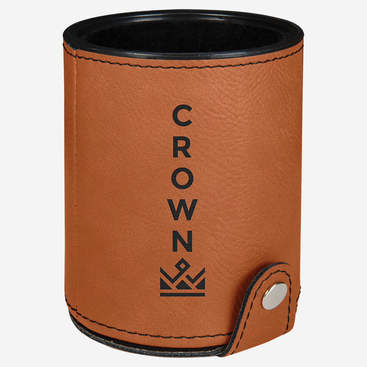 White Smoke Leatherette Dice Cup with Storage