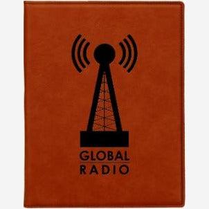 7" x 9" Laserable Rawhide Leatherette Small Portfolio with Notepad with black engraving