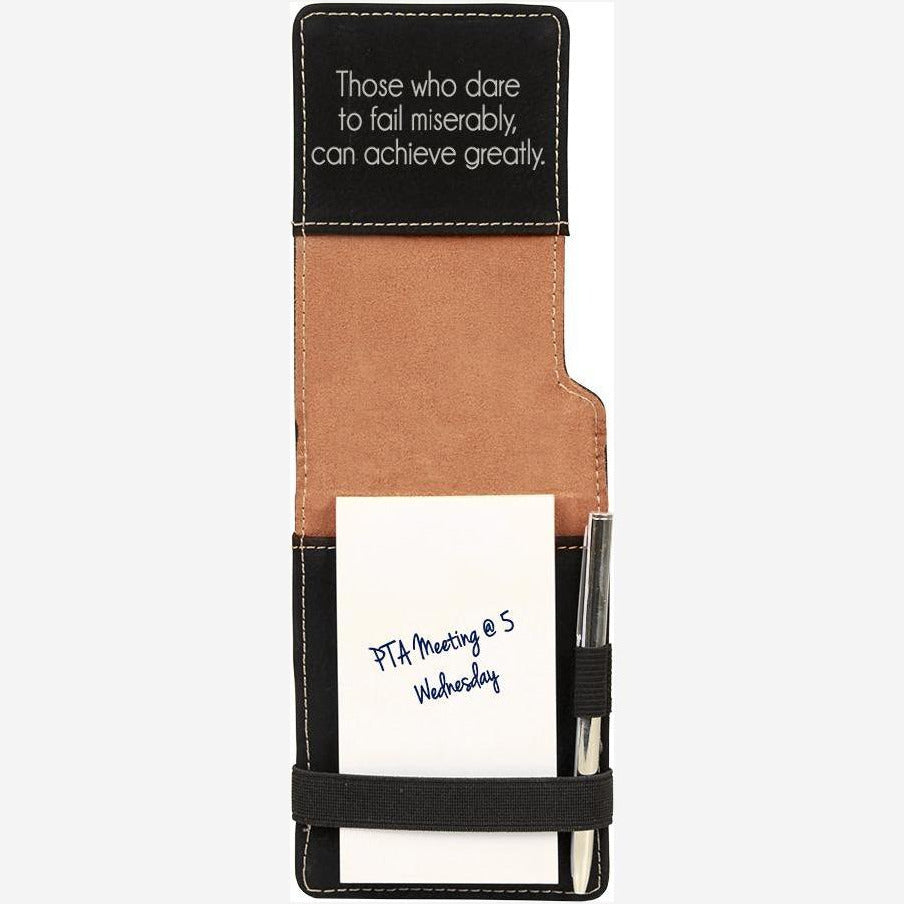 White Smoke Leatherette Mini Notepad with Pen