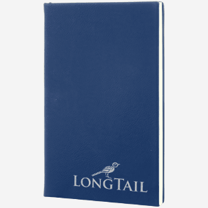 royal blue leatherette journal 5.25 inch by 8.25 inch with silver engraving