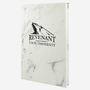 white marble leatherette journal 5.25" x 8.25" with lined paper engraved with black engraving