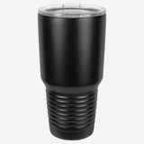 30 oz. black stainless steel tumbler clear lid