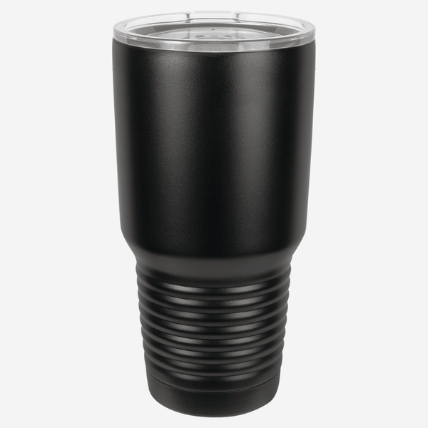 30 oz. black stainless steel tumbler clear lid