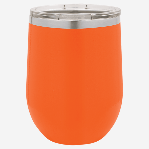 12 oz. orange stainless steel tumbler with clear lid