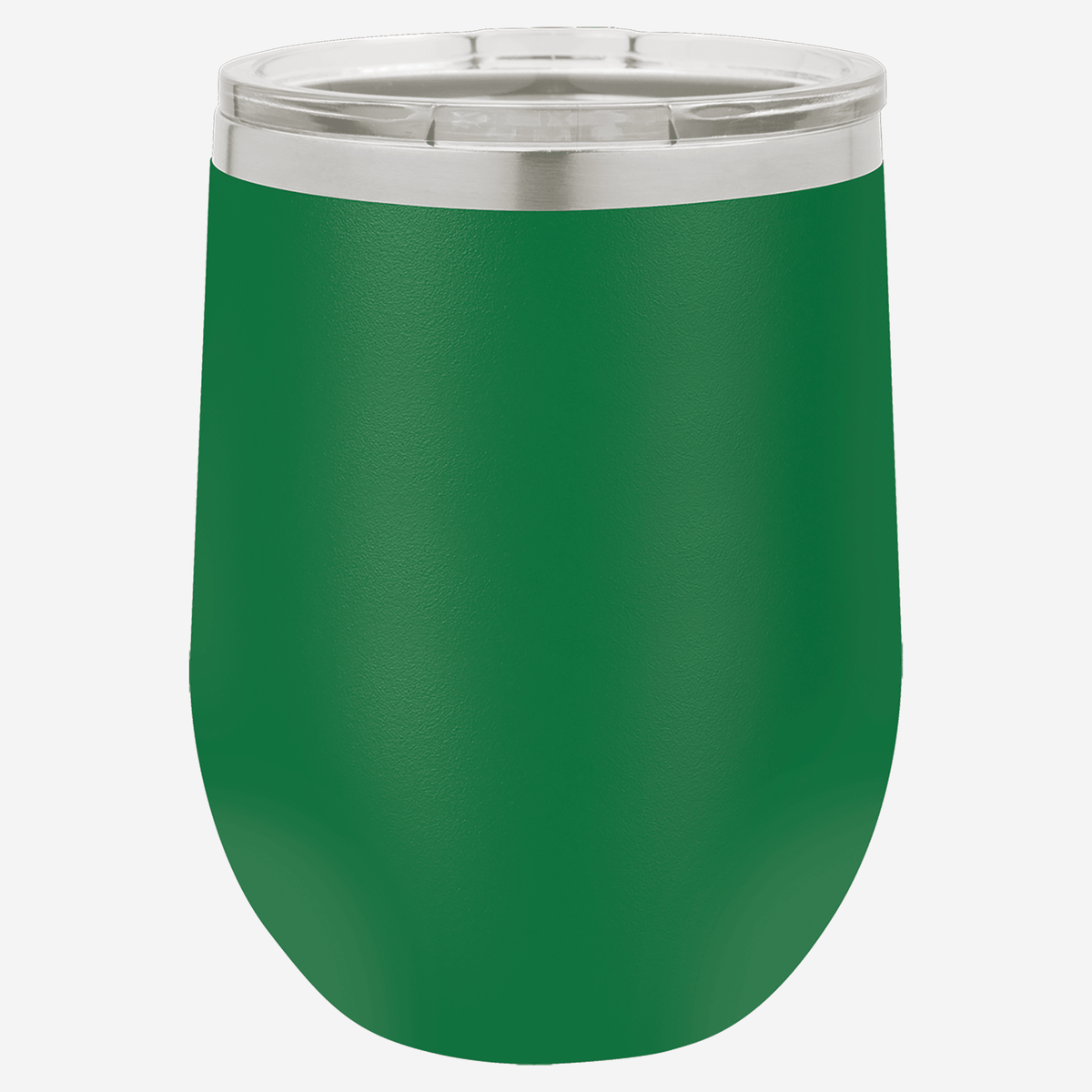 12 oz. kelly green stainless steel tumbler with clear lid