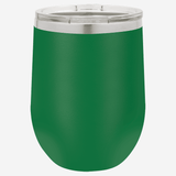 12 oz. kelly green stainless steel tumbler with clear lid