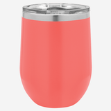 12 oz. coral stainless steel tumbler with clear lid