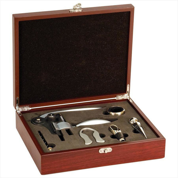 Black Rosewood Finish 5-Piece Wine Tool Gift Set