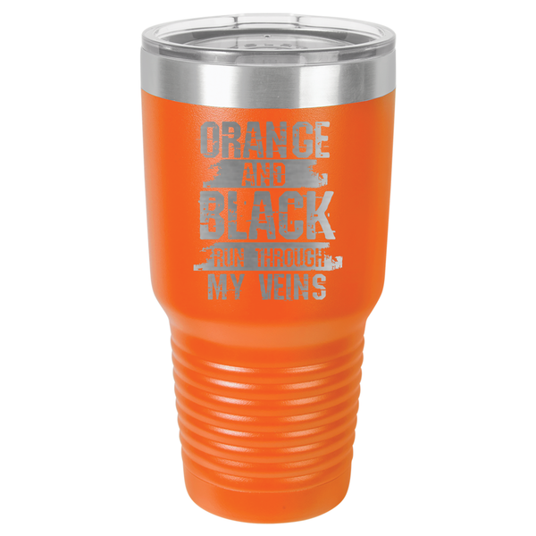 30 oz. Orange & Black Run Through My Veins Polar Camel