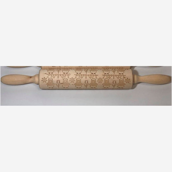 Rosy Brown Embossed/Engraved Baby Chick Rolling Pin
