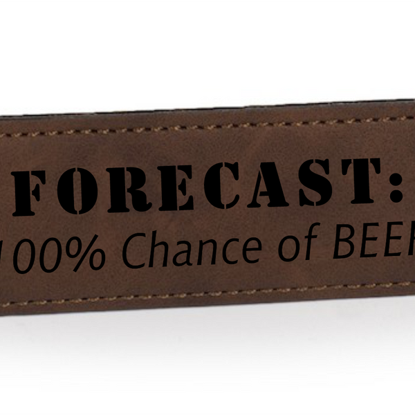 Leatherette Bottle Opener - Custom Engraved 1.5"x7"