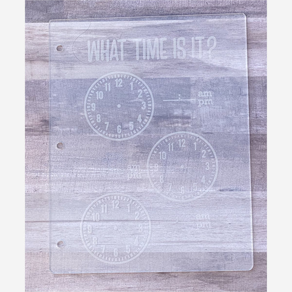 Light Steel Blue Telling Time Tracing Board