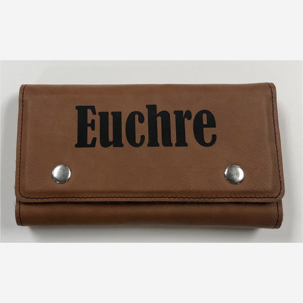 Dark Olive Green Leatherette Euchre Set