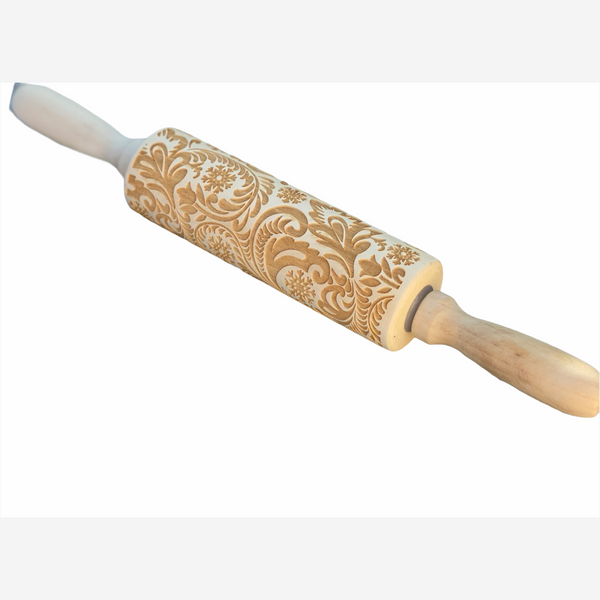 Engraved Snowflake Paisley Rolling Pin