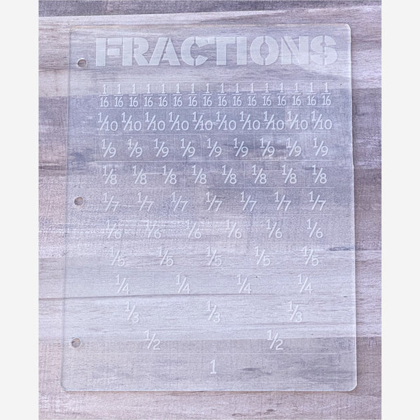 Light Steel Blue Fractions Acrylic Learning Board