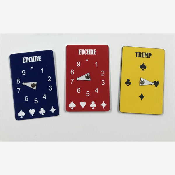 Brown Euchre Score Cards & Trump Card